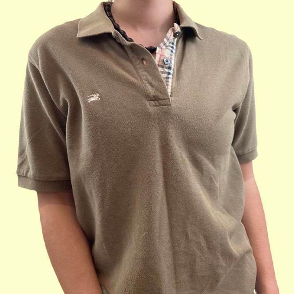 Unique Brown Burberry London Mens Collard Short sleeve shirt authentic